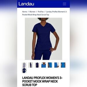 Landau Proflex Women's 3-Pocket Mock Wrap Neck Scrub Top
